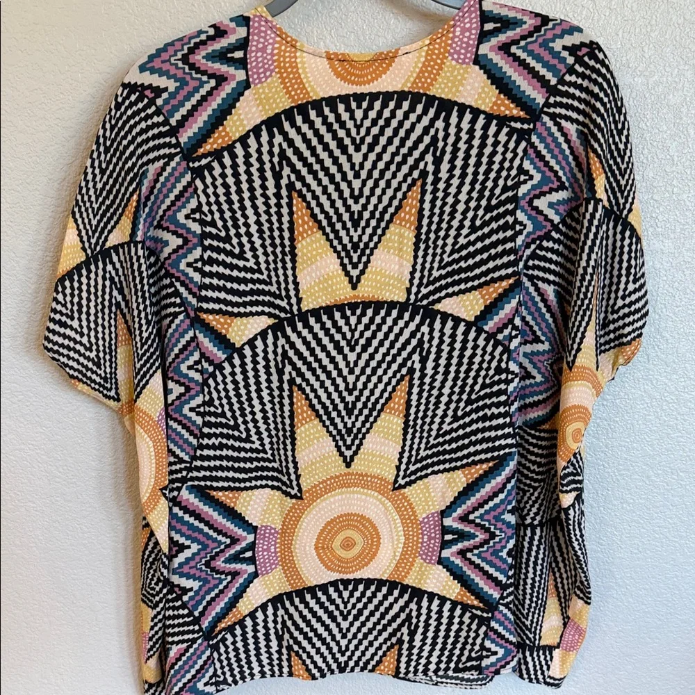 Mara Hoffman Starburst Geometric Blouse – Bold Designer Statement Piece - Picture 4 of 6